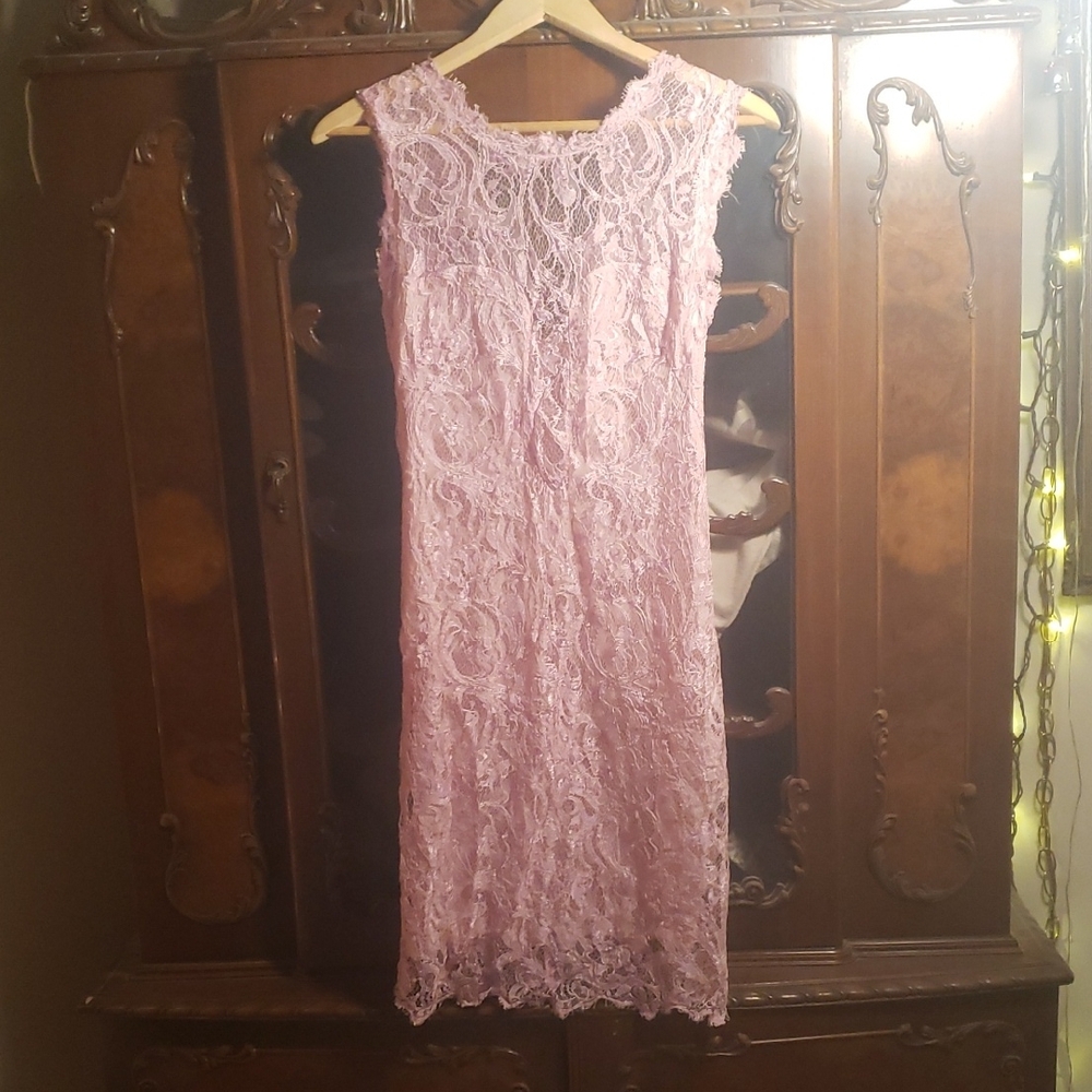 Emilio Pucci Lace Midi Dress in Light Purple